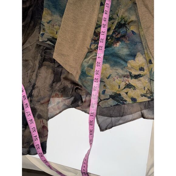 Soft Surroundings Floral Tea Garden Topper Tiered Cardigan Sweater Bird Boho LP - Picture 16 of 16